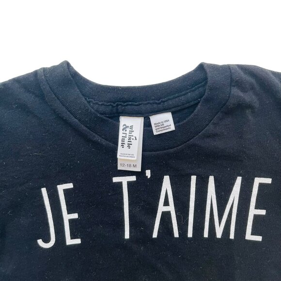 Whistle & Flute Je T'Aime Script Unisex Tee Shirt Size 12-18 months - Picture 5 of 5